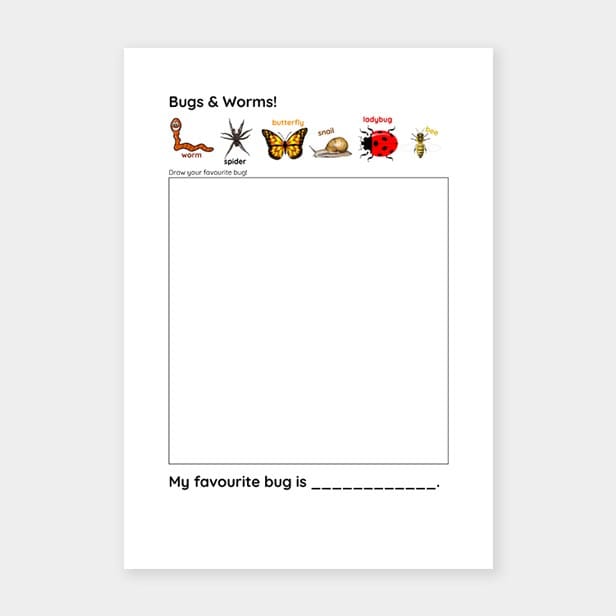 Bugs and Works worksheet